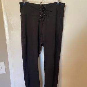 WVVY Black Lace-Up Leggings